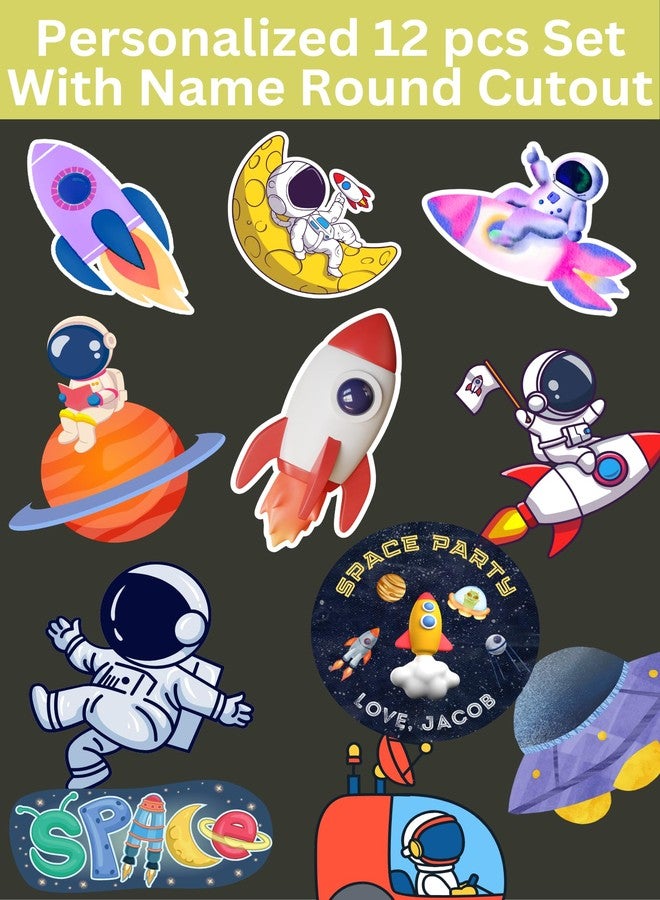 Yellow Nuts Personalized Space Astronaut Rocket Birthday Party Cutouts Big Size Home Kids Room Party Hall Decoration Walls Ceiling - Image 3